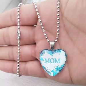 New Mom Silver Pendant Heart Necklace